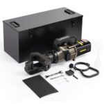 VEVOR Dobladora de Varillas de Refuerzo Hidráulica Eléctrica, 2000 W, Dobla hasta 20-32 mm en 5 Segundos, Acero de Alta Potencia con Caja de Herramientas y Lata de Aceite, Negro, 640 x 220 x 250 mm