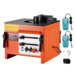 VEVOR Dobladora de Varillas de Refuerzo Eléctrica de Sobremesa, Alta Resistencia de 1700 W, 3 Ángulos de Doblado hasta 4-25 mm en 4 Segundos, Acero de Alta Potencia con Accesorio, 450 x 500 x 790 mm