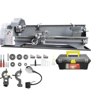 VEVOR Torno de Metal 211x750 mm Torno de Metal de Sobremesa 50-2500 RPM Velocidad Variable Continua 750 W sin Escobillas Engranajes de Metal con Caja de Herramientas para Procesamiento de Precisión