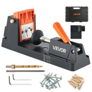 VEVOR Kit de Plantilla para Orificios Ocultos, Ajustable de 12,7 a 38,1 mm, Plantilla de Perforación para Agujeros en Ángulo, con Broca de 9,5 mm, Herramientas para Carpintería Fabricación de Muebles