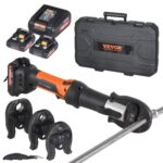 VEVOR Kit de Herramientas para Engarzar Tuberías Eléctricas con 2 Baterías de 18 V 2,0 Ah, Engarzadora Profesional con Mandíbulas M15, M22, M28, Cargador Rápido y Estuche de Transporte