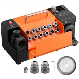 VEVOR Afilador de Brocas MR-13A de 3 a 15 mm, con Ángulo de Punta Ajustable de 95° a 135°, Alta Velocidad de 4600 RPM, con 13 Pinzas y Rueda de CBN para Talleres y Garajes, 290 x 140 x 160 mm