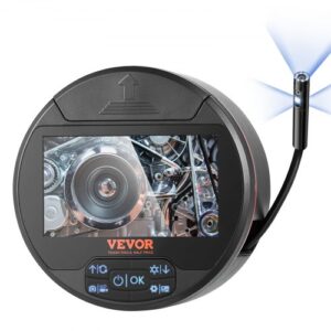 Cámara endoscópica de triple lente VEVOR con luz, cámara de inspección con pantalla IPS de 4,3" con 8 + 2 luces, cámara tipo serpiente impermeable IP67 para automoción, plomería (cable de 16,4 pies, tarjeta de 32 GB)
