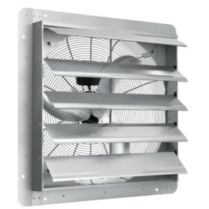 Extractor de Persiana de 61,5 x 61,5 cm, Alta Velocidad 3320 CFM, Ventilador de Aluminio para Montaje en Pared con Motor de CA, Ventilación y Refrigeración para Invernaderos, Garajes, Tiendas