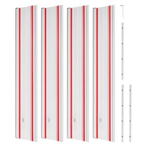 VEVOR Riel Guía para Sierra de Mesa, Rango de Corte de 279,4 cm, Incluye 4 Rieles Guía de Aluminio Extruido de 698,5 mm y 3 Conectores, Compatible con Makita, Festool y WEN, para Carpintería