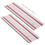 VEVOR Riel Guía para Sierra de Mesa, Rango de Corte de 139,7 cm, Incluye 2 Rieles Guía de Aluminio Extruido de 698,5 mm y 1 Conector, para Makita, Festool y WEN, para Proyectos de Carpintería