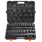 VEVOR Juego de Vasos de Impacto 1/2" 3/8" Juego de Vasos de Impacto Métricos 59 piezas 6-32 mm Acero de Aleación CR-Mo 6 Puntos Marcas de Tamaño Fáciles de Leer para Reparación de Automóviles
