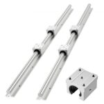 VEVOR Kit de Riel de Guía Lineal SBR25 2 Rieles Longitud de 1200 mm con 4 Bloques Deslizantes con Cojinetes, Eje con Soporte Completo, para Máquinas de Corte, Rectificado, Fresadora, Taladrado