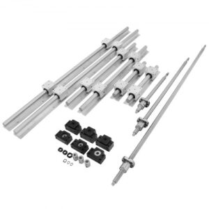 VEVOR Riel Lineal SBR20 + 3 Husillos de Bolas RM1605-350/650/1,050mm + BK/BF 12 Kit CNC, Carril Guía Lineal en Miniatura para Fresadora CNC / Amoladora CNC / Impresión de Máquinas Industriales