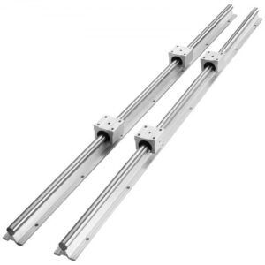 VEVOR SBR12 Rieles de Guía Lineal 1000mm 2PCS Carril Lineal 1000m 4PCS Bloque de Cojinete SBR12UU Kit de Deslizamiento de Cojinete Lineal para Máquinas Automatizadas CNC Fresadoras Tornos Impresora 3D