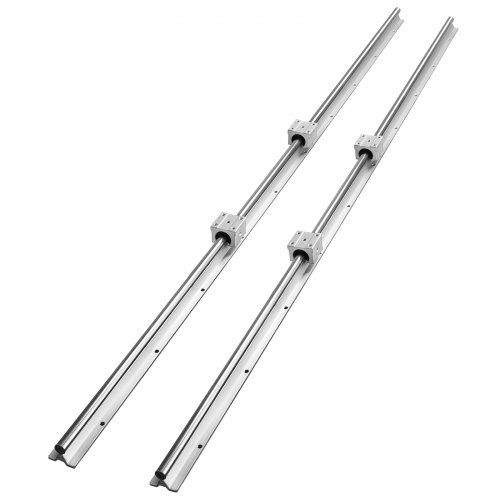 VEVOR SBR16 Rieles de Guía Lineal 1500mm 2PCS Carril Lineal 1500m 4PCS Bloque de Cojinete SBR16UU Kit de Deslizamiento de Cojinete Lineal para Máquinas Automatizadas CNC Fresadoras Tornos Impresora 3D