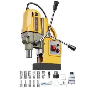 VEVOR 1400 W Taladro Magnético, Taladro de Columna Magnético Portátil de 12500 N con 11 Brocas de Perforación, Diámetro de Perforación de 40 mm, Velocidad de 800 RPM, para Mejoras para el Hogar