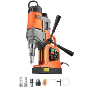 VEVOR 1450 W Taladro Magnético Diámetro de Perforación de 40 mm, Taladro de Columna Eléctrico Portátil de 12500 N con Velocidad Variable, Máquina de Perforación para Cualquier Superficie