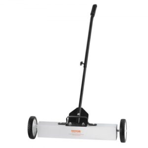 VEVOR Barredora Magnética 22,6 kg Escoba Magnética con Mango Telescópico 77-113 cm Recogedor Magnético 745 mm con Ruedas Recogedor Piezas Metálicas para Limpieza Taller Garaje Patio