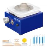 Torno de Cerámica Eléctrico 2 Platos 30W | Mini Máquina de Alfarería con Pedal VEVOR