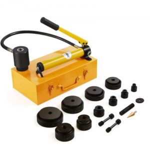 VEVOR Kit de Perforación Hidráulica Presión de 15 T con 10 Punzones Perforadora Hidráulica Manual con Maletín Portátil Kit de Perforadora Hidráulica 22-114 mm para Metal Acero Aluminio Plástico