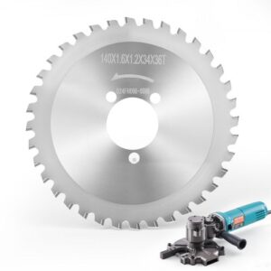 VEVOR Cuchilla de Repuesto para Cortadora Eléctrica de Varillas de Refuerzo, 36 Dientes, Acero Tratado Térmicamente de Alta Dureza, Orificio 34 mm, Punta de Aleación Cerámica, 140 x 140 x 1,9 mm
