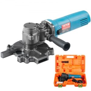VEVOR Cortadora de Varillas de Refuerzo Eléctrica Portátil de 1100 W, hasta 4-40 mm, Acero de Alta Potencia con Estuche de Herramientas Auxiliar con Mango Pequeño, Negro y Azul, 385 x 240 x 115 mm