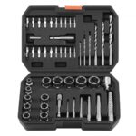VEVOR Juego de Extractor de Tuercas y Tornillos Dañados 49 Piezas, Brocas para Taladro Incluidas, Adaptadores y Estuche de Almacenamiento, Herramientas para Sacar Tornillos Rotos Oxidados Pintados