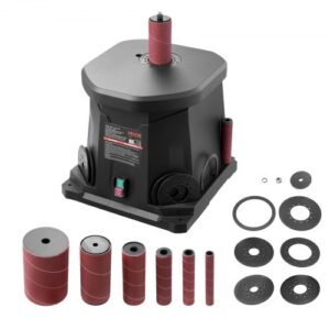 VEVOR Lijadora de Husillo Oscilante 2000 RPM, con 6 Manguitos 12,7–76,2 mm, Carrera de 15 mm y Puerto para Polvo para Acabado de Muebles, Lijado de Manualidades y Carpintería de Bricolaje, Negro