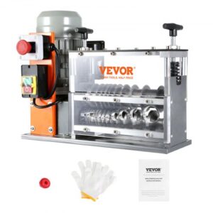 VEVOR Máquina Pelacables Automática de Hierro Fundido 750 W Pelacables Eléctrico Motorizado de 1,5-32 mm Pelacables de 30 m/min con Manivela Manual Extra 10 Canales para Reciclaje de Chatarra de Cobre