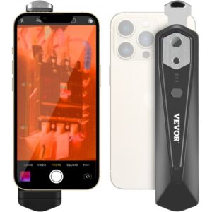 VEVOR Cámara de imagen térmica para Android e IOS, cámara termográfica infrarroja inalámbrica con resolución IR de 256 x 192 con WiFi y cámara visual 25 Hz para teléfono inteligente, -4°F-1022°F, IP54