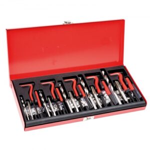 VEVOR Kit de Reparación de Roscas Helicoil 166 Piezas Kit Reparador Roscas SAE y Métrico M5, M6, M8, M10, M12, Brocas HSS, Insertos de Rosca, Machos de Roscar para Reparación de Roscas Automotrices