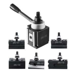 VEVOR Juego de 6 Portaherramientas de Cambio Rápido, Poste de Herramienta Tipo Cuña con Accesorios de Portaherramientas de Torneado, apto para Minitorno y Torno de Metal de 152,4 a 305 mm