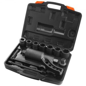 VEVOR Llave Dinamométrica Multiplicadora de Torsión de 25,4mm Relación 1:64 Multiplicador de Fuerza con 8 Vasos Caja Multiplicadora de Torsión de Acero de Aleación para Quitar Tuercas de Rueda, Garaje