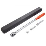 VEVOR 1/2" Llave Dinamométrica Mecánica Llave de Torsión 34-340 N.m Precisión ±3% Llave de Carraca Ajustable 72 Dientes Contra Torsión con Adaptador 6,35 mm Extensión 76,2/127 mm Kit de Mantenimiento