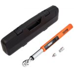 VEVOR Llave Dinamométrica Digital 3/8" Llave de Torsión 5-50 N.m Precisión ±2% Llave de Carraca Ajustable 72 Dientes LED Zumbador Vibración Respaldo con Adaptadores Extensión Kit de Mantenimiento