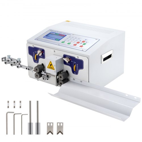 VEVOR Máquina Peladora de Cables Automática de 300 W, Peladora de Alambre Computarizada con Longitud de Corte de 100.000 mm, Máquina Pelacables de 50 Hz con Pantalla LCD para Cables de PVC y Silicona
