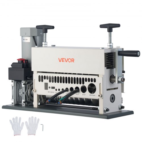 VEVOR Máquina Pelacables Eléctrica 1,5-40 mm de Diámetro, Pela Cables automático de 11 canales, Motor 370 W, Botón de Parada Herramienta para Pelar Cables de Cobre para Recolectar Chatarra de Cobre