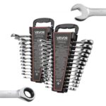 VEVOR Juego de Llaves de Trinquete 26 Unidades, Llaves Combinadas con Carraca, Métrica de 6-19 mm y SAE de 1/4 ''-7/8 '', con Organizador, para Bricolaje Hogar Reparaciones de Automóvil, Plateado