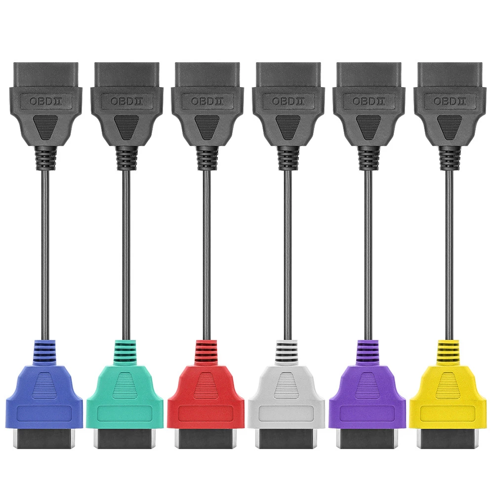 Cable Adaptador OBD de 6 Colores para Fiat MultiECUScan - Paquete Completo para Diagnóstico Especializado en Sistemas ABS, Airbag, CAN y Más
