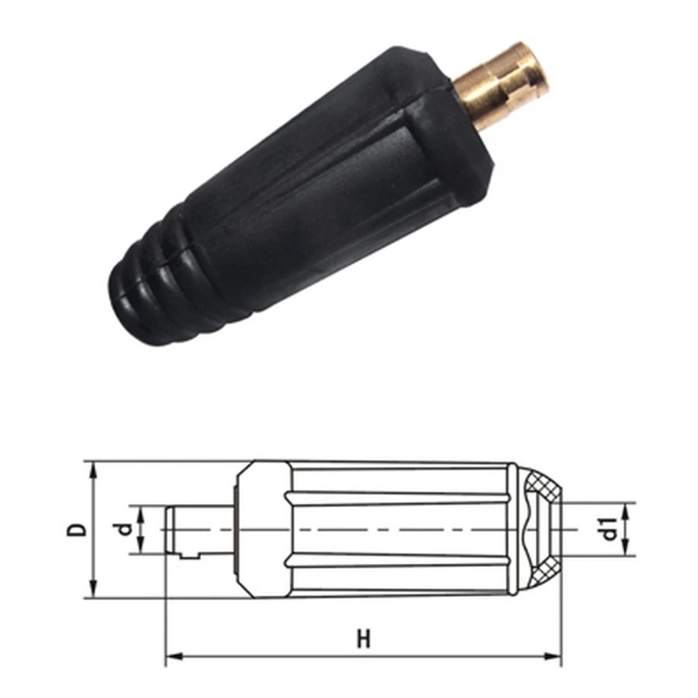 Conector Aereo Macho 35-50 Para Cable Soldar Manguera Soldadura 300a