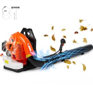 VEVOR Soplador de Hojas de Gas 79 CC Soplador de Nieve de Mochila 2 Tiempos con Tanque de Combustible 3 L Volumen de Aire de 930 CFM para Cuidado del Césped, Limpieza de Hojas, Eliminación de Nieve