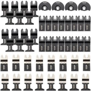 VEVOR Hojas de Sierra Multiherramienta Oscilante 50 Piezas Hojas de Sierra Oscilante Cuchillas de Herramientas Oscilantes Material de HCS + Acero Inoxidable para Madera y Metal