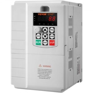 VEVOR Variador de Frecuencia 7,5 kW, Convertidor de Frecuencia 10 HP 34 A 0-400 Hz VFD con Entrada Monofásica, Salida Trifásica, Control de Velocidad, Enfriamiento Rápido, para Motores de Máquinas