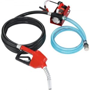 VEVOR Bomba de Transferencia de Combustible CC 12V Kit de Bomba Extractora Eléctrica Portátil para Transferencia de Diesel con Boquilla de Cierre Automático, Manguera de Entrega y Succión para Diesel