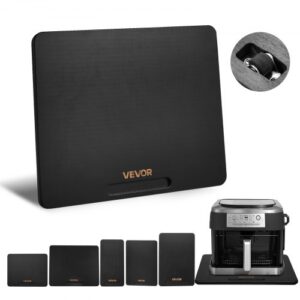 VEVOR Deslizador para Electrodomésticos 330 x 406 x 21 mm Bandeja Deslizante de Madera Grosor de 1,8 cm con Ruedas de Goma Silenciosas y Asa Hueca ideal para Cafeteras y Encimeras de Cocina, Negro