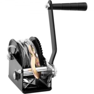 VEVOR Cabrestante de Manivela 362,8 kg con Cable de Acero 10 m para Marco ATV