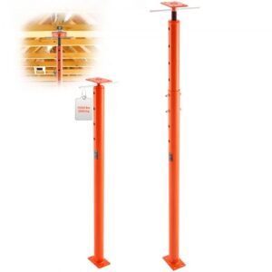 Gato de piso para casa VEVOR, rango de altura de 54" a 150", capacidad de carga máxima de 11200 lb, poste de gato de sótano con viga de soporte ajustable para nivelación, gato telescópico de acero con soporte de elevación para soporte temporal