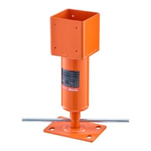 Poste de gato de tornillo VEVOR, 4" x 4", rango de altura de 13,2" a 18,7", capacidad de carga máxima de 24700 lb, gato de tierra ajustable, poste de gato de casa temporal para nivelar el hogar, levantar el piso, el sótano, el espacio de acceso, la viga de tierra