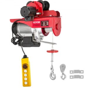 VEVOR Polipasto Eléctrico, Montacargas Eléctrico con Carretilla Eléctrica, Capacidad de 1000?kg, Polipasto Eléctrico de Acero Cabrestante Eléctrico Cable Eléctrico con Mando a Distancia