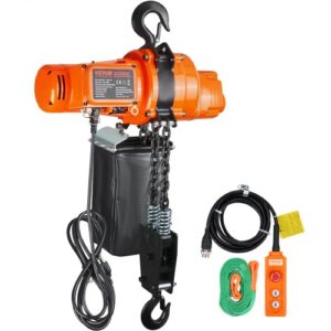 Polipasto de cadena eléctrico VEVOR, capacidad de carga de 2200 lb, altura de elevación de 10 pies, velocidad de 6,9 pies/min, 230 V, grúa aérea monofásica con cadena, control remoto con cable de 10 pies para garaje, tienda, hotel y hogar