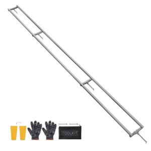 VEVOR Aserradero Móvil para Motosierra 3,66 m, Riel de Guía para Aserraderos Móviles con 4 Barras Transversales, 2 Cuñas, Kit de Guía de Fresado de Rieles Ajustable para Constructores, Carpinteros