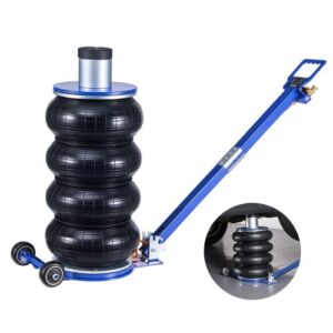 VEVOR Gato Neumático para Coches 6 T, 4 Capas con Columna Elevada, Manivela Ajustable y Almohadilla de Goma Gruesa, Elevación 170 a 583 mm, para Coches, SUV y Camionetas, 1220 x 325 x 170–583 mm