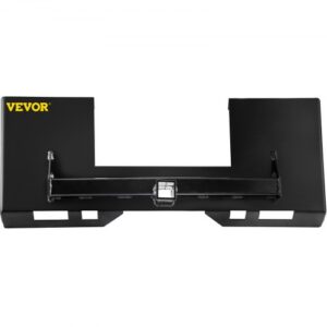 VEVOR Placa de Montaje de Dirección Compacta Espesor de 1/4" Placa de Montaje Universal de Liberación Rápida Adaptador de Cargador de Acero Accesorios Atornillables Fáciles de Soldar, Negro