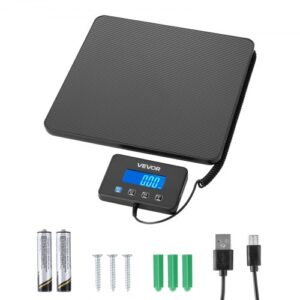 VEVOR Báscula Digital para Paquetes, 10/100 g, Doble Precisión, Plataforma de 200 kg con Función de Tara/Retención y Pantalla LCD, para Paquetes, Envíos y Equipaje, con Batería y Cable de Carga